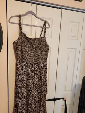 Old Navy Leopard Print Midi Dress - Brown and Black
